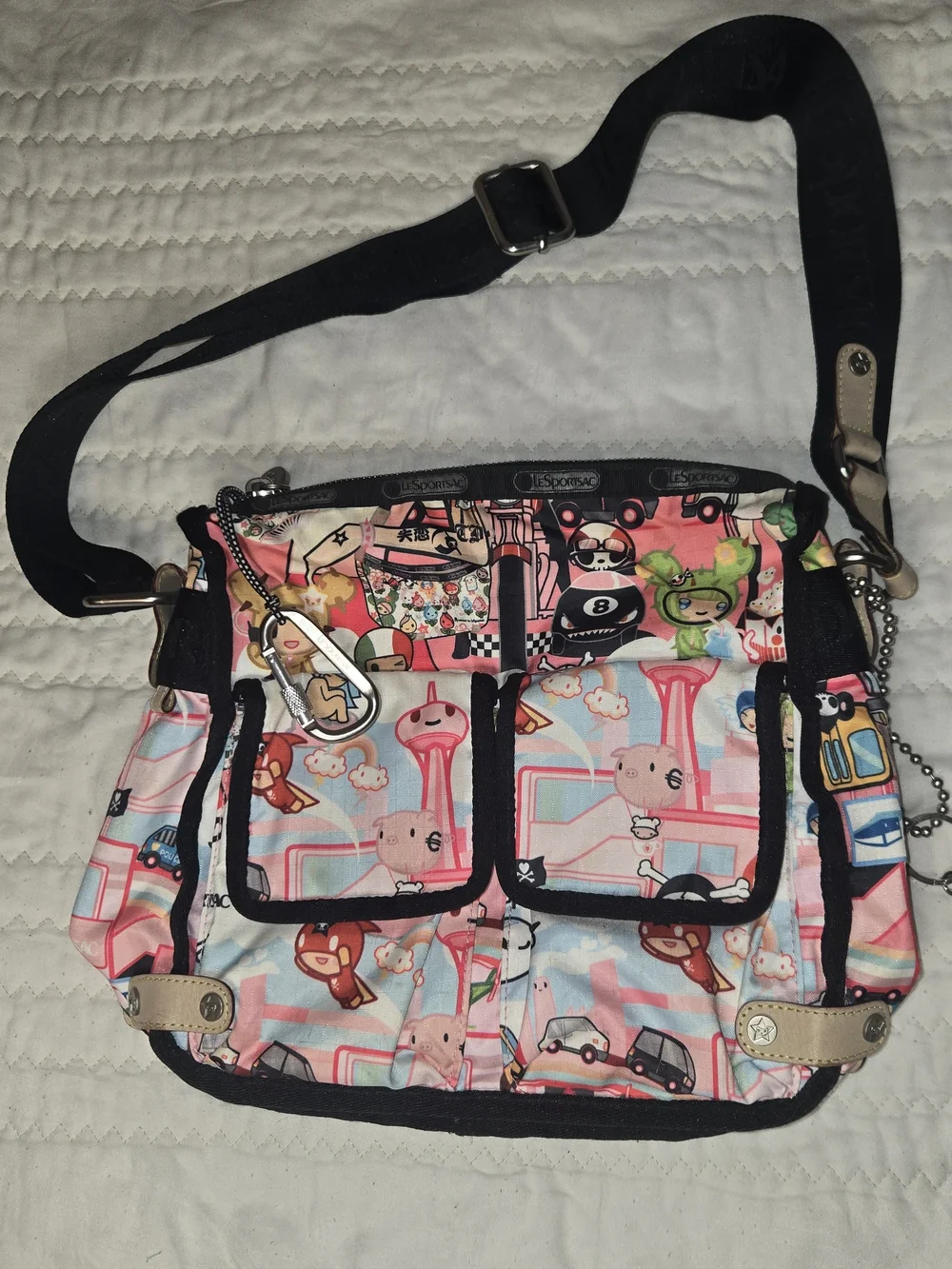 Lesportsac Pink Multi-Color Printed Crossbody Bag